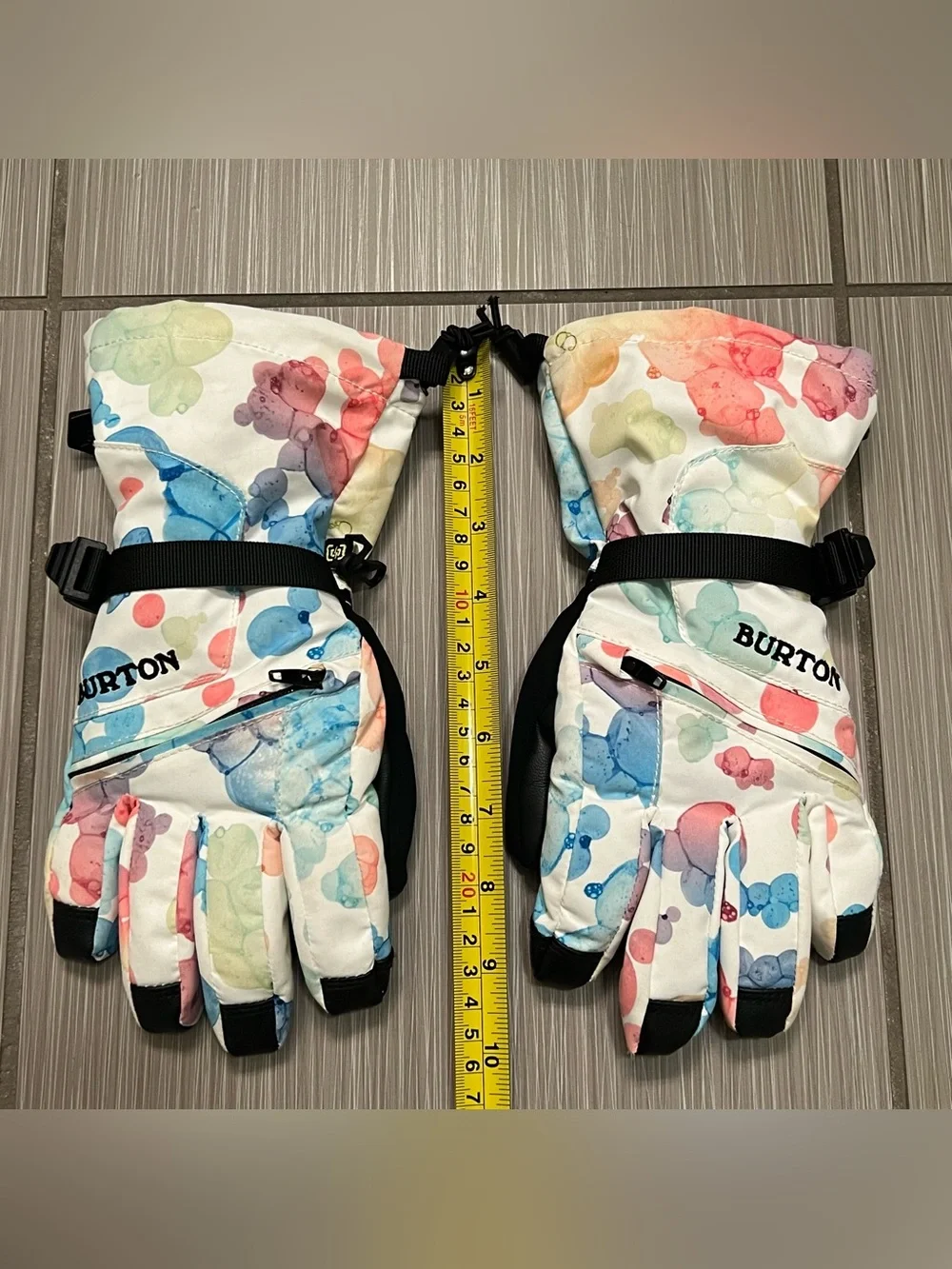 Burton snowboard gloves multicolor bubble print medium
